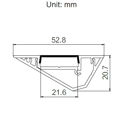 HL-A044 Aluminum Profile - Inner Width 21mm(0.82inch) - LED Strip Anodizing Extrusion Channel HL-A044 Aluminum Profile - Inner Width 21mm(0.82inch) - LED Strip Anodizing Extrusion Channel